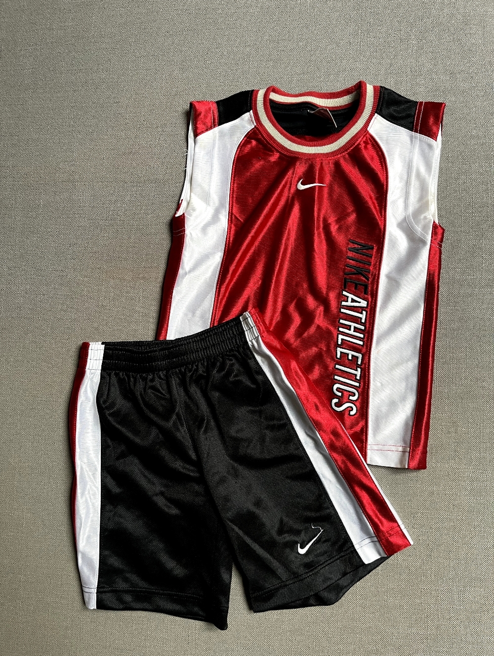 Nike Red White Black Basketball Jersey & Shorts Set